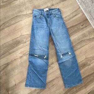 abercrombie kids Light Blue Wide-Leg Distressed Jeans